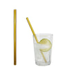 (50 pcs) Glass Drinking Straws - 200mm - ø 8mm - straight - Gold - incl. 1 Nylon cleaning brush