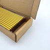 (50 pcs) Glass Drinking Straws - 200mm - ø 8mm - straight - Gold - incl. 1 Nylon cleaning brush