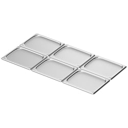 (6 Stück) Edelstahl GN - Tablett 1/2 - 10mm