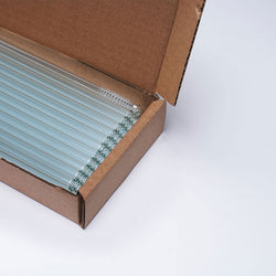 (50 Stück) Glastrinkhalme - 300mm - ø 8mm - klar - inkl. 1 Reinigungsbürste