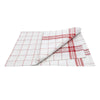 (180 szt.) Ściereczka do szkła – półlen – 65 x 65 cm – 200 g/m² – czerwono-biała