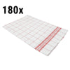 (180 szt.) Ściereczka do szkła – półlen – 65 x 65 cm – 200 g/m² – czerwono-biała
