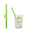(50 pcs) Glass Drinking Straws - 200mm - ø 8mm - straight - Neon Green - incl. 1 Nylon cleaning brush