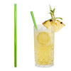 (50 pcs) Glass Drinking Straws - 230mm - ø 8mm - straight - Neon Green - incl. 1 Nylon cleaning brush