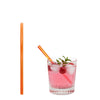 (50 szt.) Słomki szklane - 150mm - ø8mm - proste - Neon Orange - ze 1 szczoteczką do czyszczenia z nylonu