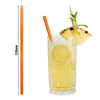 (50 pcs) Glass Drinking Straws - 230mm - ø 8mm - straight - Neon Orange - incl. 1 Nylon cleaning brush
