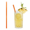 (50 pcs) Glass Drinking Straws - 230mm - ø 8mm - straight - Neon Orange - incl. 1 Nylon cleaning brush