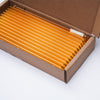 (50 pcs) Glass Drinking Straws - 200mm - ø 8mm - straight - Neon Orange - incl. 1 Nylon cleaning brush