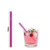 (50 szt.) Słomki szklane - 150mm - ø8mm - proste - Neon Pink - ze 1 szczoteczką do czyszczenia z nylonu