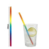 (50 pcs) Glass Drinking Straws - 200mm - ø 8mm - straight - Rainbow - incl. 1 Nylon cleaning brush