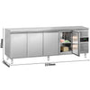 Stół mroźniczy ECO – 2230 x 700 mm – z 4 drzwiami