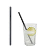 (50 pcs) Glass Drinking Straws - 200mm - ø 8mm - straight - Black - incl. 1 Nylon cleaning brush