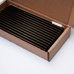 (50 Stück) Glastrinkhalme - 230mm - ø 8mm - Schwarz - inkl. 1 Reinigungsbürste