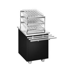 Wózek na szklanki i filiżanki DANZIG - 700 mm - z prowadnicą tacy - czarny