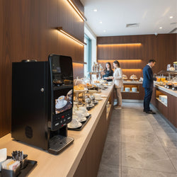 Automat do gorących napojów – 2 programy – cyfrowy – 2 pojemniki na proszek – czarny