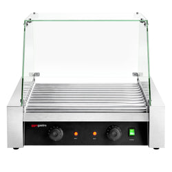 Grill do kiełbasek i hot dogów – z 11 rolkami i nadstawką szklaną