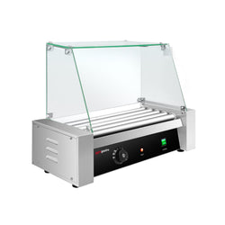 Grill do hot dogów - 5 rolek & z osłoną ze szkła hartowanego & z 1 strefą grzewczą