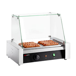 Grill do kiełbasek i hot dogów – z 5 rolkami i nadstawką szklaną