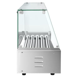 Grill do kiełbasek / hot dogów – z 5 rolkami i szklaną pokrywą