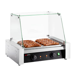 Grill do hot dogów - 7 rolek & z osłoną ze szkła hartowanego