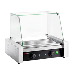 Grill do hot dogów - 7 rolek & z osłoną ze szkła hartowanego