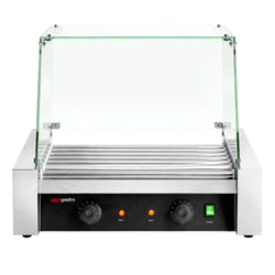 Grill do hot dogów - 7 rolek & z osłoną ze szkła hartowanego