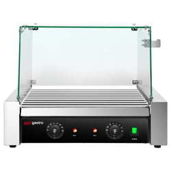 Grill do hot dogów - 9 rolek & z osłoną ze szkła hartowanego