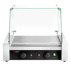 Grill do kiełbasek i hot dogów – z 9 rolkami i nadstawką szklaną