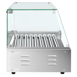 Grill do hot dogów - 9 rolek & z osłoną ze szkła hartowanego