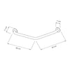 Angled Grab Rail - Stainless Steel - Length: 260mm