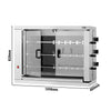 Grill do kurczaków – elektryczny – szkło ceramiczne – na maks. 18 kurczaków – 14,4 kW – z 3 rożnami