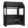 Grill gazowy TORONTO - 20,8kW - 1910mm - Wolnostojący - 880mm głębokości - Ruszt na stałej wysokości - Ruszt żeliwny - 2 strefy grzewcze - front drewniany - Blat granitowy - czarny - Osłona termiczna (szklana)
