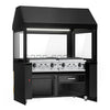 Grill gazowy TORONTO - 20,8kW - 1910mm - Wolnostojący - 880mm głębokości - Ruszt na stałej wysokości - Ruszt żeliwny - 2 strefy grzewcze - front drewniany - Blat granitowy - czarny - Osłona termiczna (szklana)