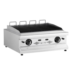 Grill gazowy TORONTO - 1900 mm - drewniany panel przedni - czarny granitowy blat roboczy kuchenny - szyba żaroodporna