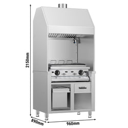 Grill gazowy BERLIN - 960 mm - stal nierdzewna