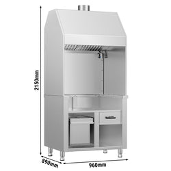 Element neutralny do grilla na węgiel drzewny / gazowego BERLIN - 960 mm - stal nierdzewna