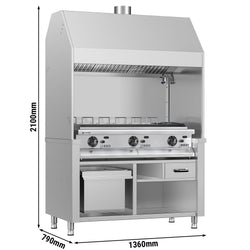 Grill gazowy BERLIN - 1360 mm - stal nierdzewna