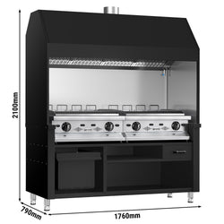 Grill gazowy BERLIN – 1760 mm – czarny