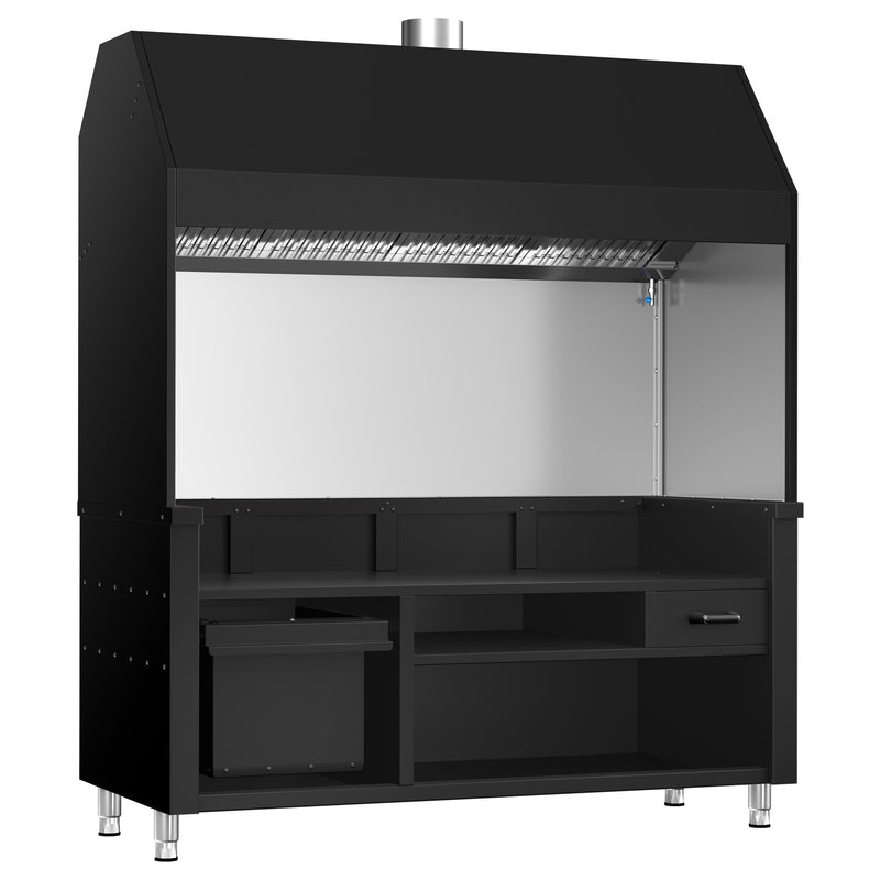 Element neutralny do grilla na węgiel drzewny / gazowego BERLIN - 1760 mm - czarny