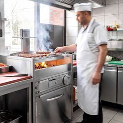 Grill – na węgiel drzewny – z 2 rusztami z regulacją wysokości, szufladą na popiół i szufladą do przechowywania
