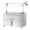 Grill – na węgiel drzewny – 1340 mm – ruszt: 1060 x 530 mm – z podnośnikiem i 1 szufladą