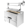 Grill – na węgiel drzewny – 1340 mm – ruszt: 1060 x 530 mm – z podnośnikiem i 1 szufladą