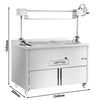 Grill – na węgiel drzewny – 1340 mm – ruszt: 1060 x 530 mm – z podnośnikiem i 1 szufladą