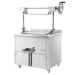 Grill węglowy - 800mm - z podnośnikiem i 2 szufladami - ruszt: 660x530mm