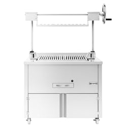 Grill węglowy - 800mm - z podnośnikiem i 2 szufladami - ruszt: 660x530mm