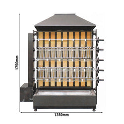 Grill do kurczaka na węgiel drzewny - z 5 szpikulcami na 30 kurczaków