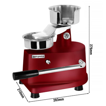 Manualna maszyna do hamburgerów - Ø 100 mm - Czerwona - Prime Gastro