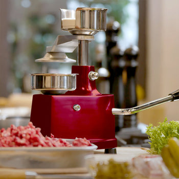 Manualna maszyna do hamburgerów - Ø 100 mm - Czerwona - Prime Gastro