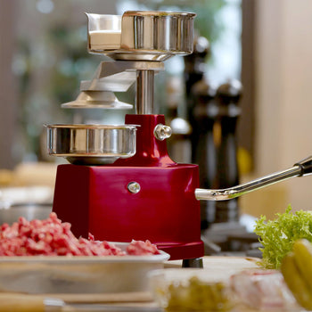 Manualna maszyna do hamburgerów - Ø 130 mm - Czerwona - Prime Gastro