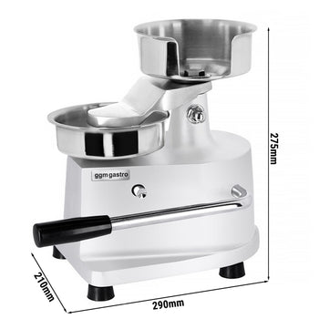 Manualna maszyna do hamburgerów - Ø 130 mm - srebrna - Prime Gastro